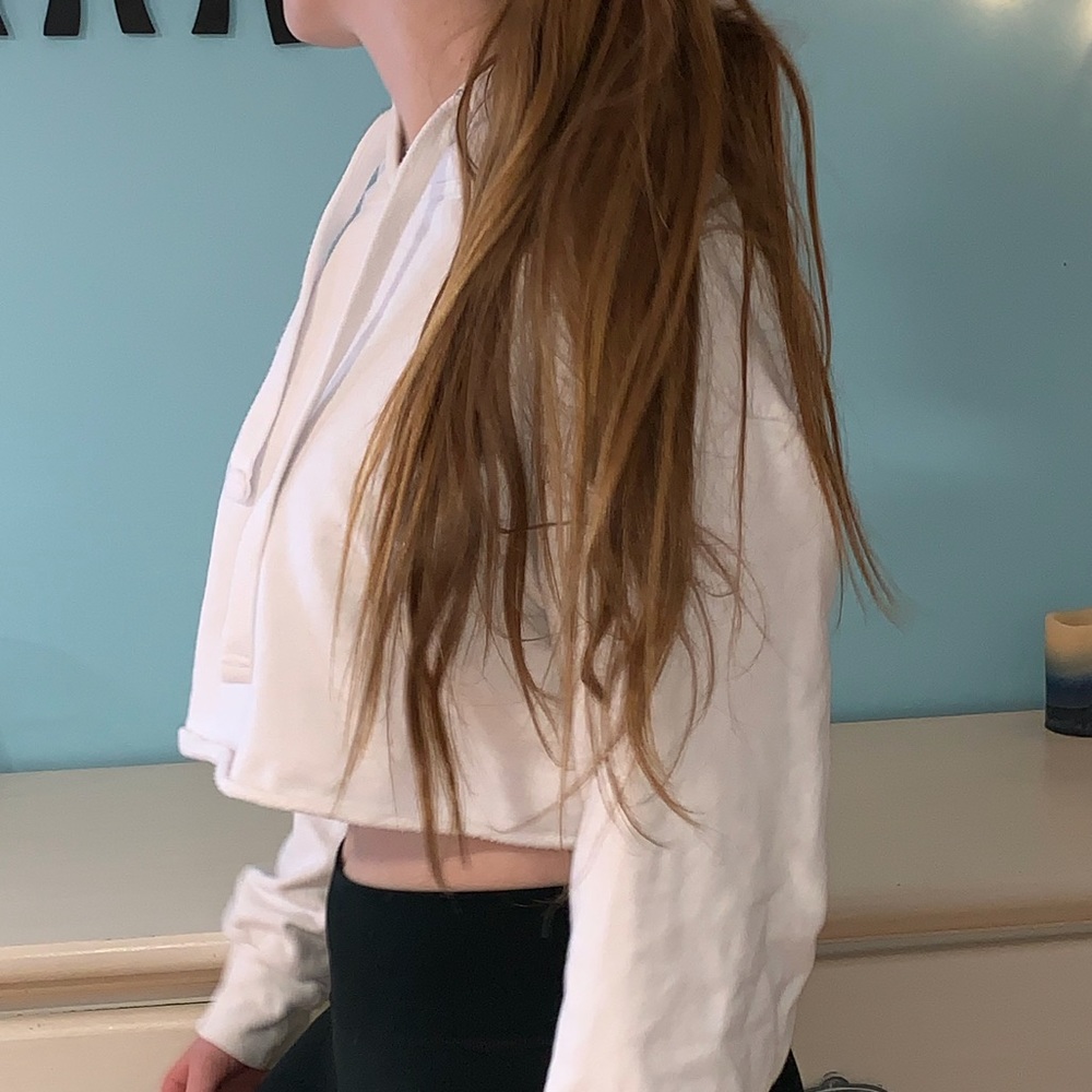 White cropped sweatshirt!